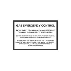 Gas Emergency Control Label