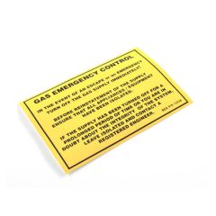 Gas Emergency Control Label