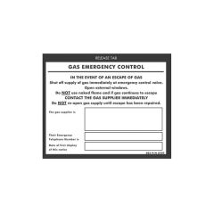 Gas Emergency Control Sticker