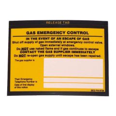 Gas Emergency Control Sticker