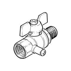 Gas Test Point Ball Valve 3/8" BSP TM x 1/2" BSP F Brass