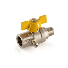 Gas Test Point Ball Valve 3/8" BSP TM x 1/2" BSP F Brass