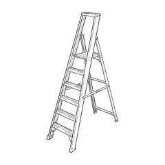 GRP Platform Step Ladder - 6 Treads