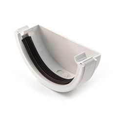 Half Round Gutter Stop End External - 112 mm - White