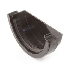 Half Round Gutter Stop End External - 150 mm - Black