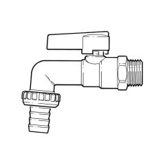 Hose Union Bib Tap - 1/2", Blue Lever