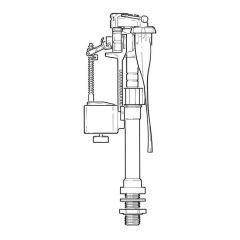 Hydroflo Bottom Entry Delay Fill Float Valve 1/2" Brass