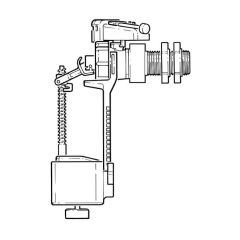 Hydroflo Side Entry Delay Fill Float Valve 1/2" Brass