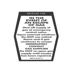 In Event of An Escape of Gas Sticker Coffin Shaped