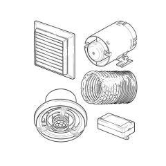 In-line Axial Fan, Timer & LED Light Kit - Chrome