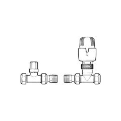 Inta i-therm Straight Thermostatic Radiator Valve Twin Pack 15mm