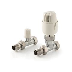 Inta Straight Thermostatic Radiator Valve Twin Pack 15mm