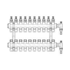 Inta Underfloor Heating Polymer Manifold Push-Fit - 10 Ports