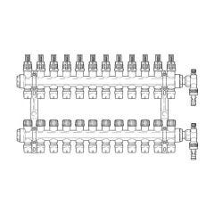 Inta Underfloor Heating Polymer Manifold Push-Fit - 12 Ports