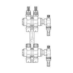 Inta Underfloor Heating Polymer Manifold Push-Fit - 2 Ports