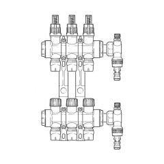 Inta Underfloor Heating Polymer Manifold Push-Fit - 3 Ports