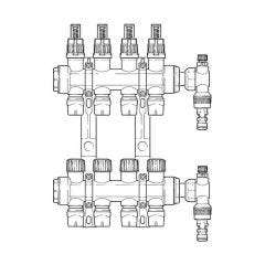 Inta Underfloor Heating Polymer Manifold Push-Fit - 4 Ports