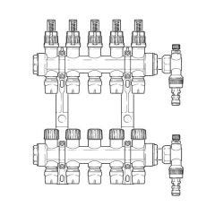 Inta Underfloor Heating Polymer Manifold Push-Fit - 5 Ports