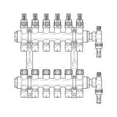 Inta Underfloor Heating Polymer Manifold Push-Fit - 6 Ports