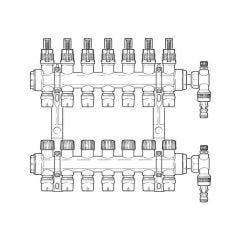 Inta Underfloor Heating Polymer Manifold Push-Fit - 7 Ports