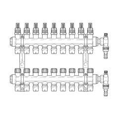 Inta Underfloor Heating Polymer Manifold Push-Fit - 9 Ports