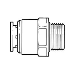 JG Speedfit Male Coupler - 15mm x 1/2" BSP Acetal