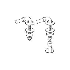 Pair of Toilet Seat Hinge Fittings - L Shape