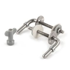 Pair of Toilet Seat Hinge Fittings - L Shape