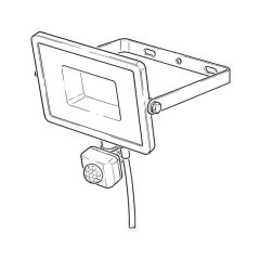 LED Floodlight with PIR - 30W, 2400 lm