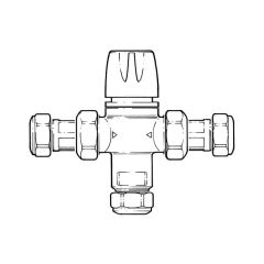 Low Pressure 22 mm - Solar Thermostatic Mixing Valve