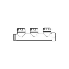 Polyplumb Manifold - BSP 3/4" M x 15mm F, 3 Port