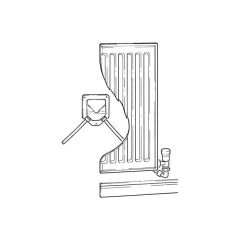 Radiator Pipe Guide & Seal - Face Fixing Twin Exit