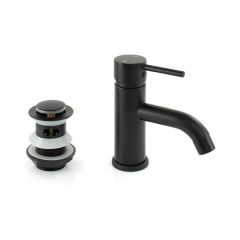 Matt Black Mono Basin Mixer & Clicker Waste