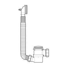 McAlpine Bath Waste Popup & Overflow Brass 1.1/2" - Chrome Plated