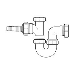 McAlpine Sink P Trap - 1.1/2"/40mm, 3"/75mm Seal