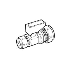 Mini Gas Ball Valve - 15mm x 10mm Compression