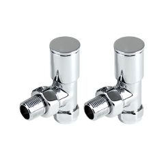 Modern Angled Towel Warmer Valves - 15mm x 1/2" Pair