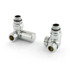 Modern Corner Towel Warmer Valves - 15mm x 1/2" Pair