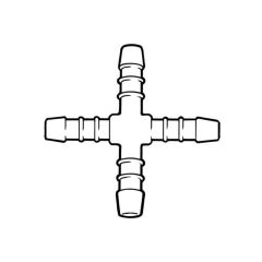 Hose Nozzle 4 Way 90° - 10mm o.d.