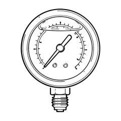 Oil Filled Pressure Gauge - 0 to 20 bar, 63mm Dial