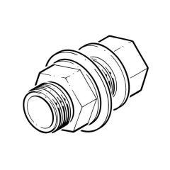 Overflow Pipe Straight Tank Connector - 21.5mm White