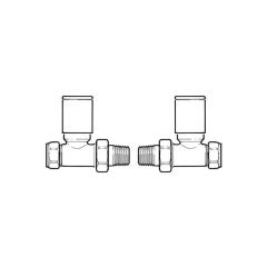 Modern Straight Towel Warmer Valves - 15mm x 1/2" Pair