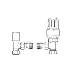 Pegler Mistral II Angled TRV & Lockshield Set - 10mm