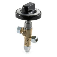 PEL20S Safety Gas Control Cock with Black Knob - 10mm