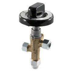 PEL20S Safety Gas Control Cock with Black Knob - 10mm