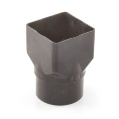 Pipe Adaptor 65 mm - Square to 68 mm Round - Black