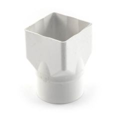 Pipe Adaptor 65 mm - Square to 68 mm Round - White