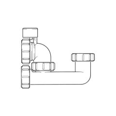 Anti-Syphon Bath Trap Overflow Access - 1.1/2"/40mm, 75mm Seal