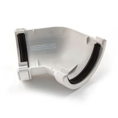 Half Round Gutter 135° Angle Bracket - 112 mm - White