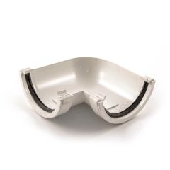 Half Round Gutter 90° Angle Bracket - 112 mm - White